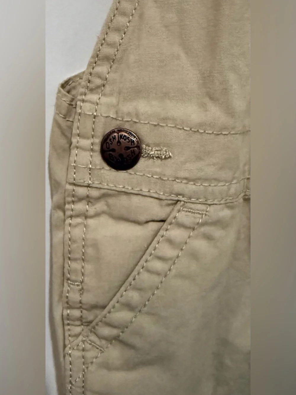 OshKosh B'gosh Girls Lightweight Floral-Lined Canvas Overalls- NWT